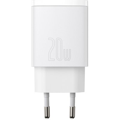 Baseus kompaktná sieťová nabíjačka USB + Type C - PD 3.0 QC 3.0 20W 3A (CCXJ-B02) biela