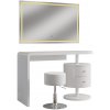 Vicco Vanity table Lara, 120 cm with LED mirror and stool, Biela High Gloss