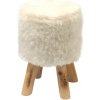 Tempo Kondela Taburet, biela kožušina/borovica, ALPIA
