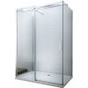 Mexen Omega, 3-stenný sprchovací kút s posuvnými dverami 150 (dvere) x 90 (stena) cm, 8mm číre sklo, chrómový profil, 825-150-090-03-00