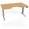 Hobis Pracovný stôl Motion Ergo, PO, 3S, 180x61-128x90 cm, buk/sivá