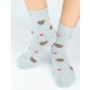 Detské - dámske froté ponožky Bear N - 35-38 / bledošedý melír