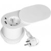 Nábytková zásuvka, kábel 1,9 m, 1x2P+E, 2xUSB (typ A+C), biela
