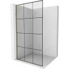 Mexen Kioto L, sprchová zástena Walk-In 100 x 200 cm, 8mm číre sklo čierny vzor, zlatý lesklý profil,800-100-103-50-77