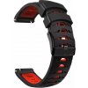 eses Silikónový vzorkovaný remienok - Čierno červený, 22 mm