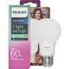 Philips 8719514263963 LED žiarovka 1x7,5W E27 1055lm 2200-2500-2700K 3 svetelné módy, matná biela, EyeComfort
