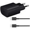 SAMSUNG AC nabíjačka zásuvka typu C (5V / 3000mA, 25W, podpora rýchleho nabíjania PD + kábel EP-DG980BBE typu C) ČIERNA (EP-TA800EBE / ...