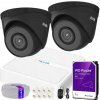 Hilook by Hikvision Sada na IP monitoring 5Mpx 2 kamery IPCAM-T5 ČIERNA, 4-kanálový rekordér s PoE - HiLook od Hikvision