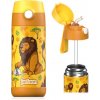 Detská termo fľaša z nerezovej ocele so slamkou JARLSON CHARLI Lion 350 ml
