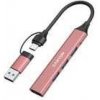 Canyon DS-02, USB-C Hub, 4 porty, 3xUSB 2.0 480Mbps, 1xUSB 3.0, 5Gbps, USB-C/USB-A adaptér, ružová (CNS-TDS02P)
