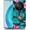 Picasee silikónový čierny obal pre Honor Magic6 Lite 5G - Pink Monstera