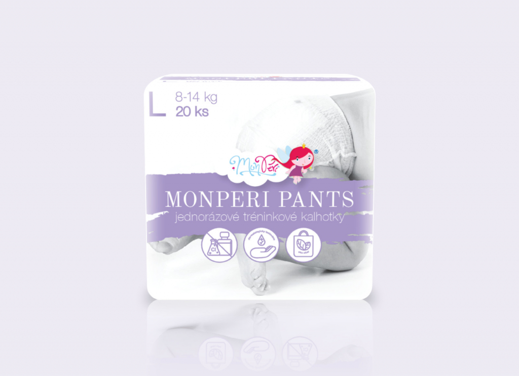 Monperi Plienkové nohavičky Pants L 8-13 kg 20 ks