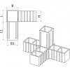 Plastová spojka - 4-nohý kus do profilu 30 x 30 x 2 mm