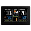 ABCtech Solight meteostanice TE81, extra velký barevný LCD, teplota, vlhkost, tlak, RCC, USB nabíjení, černá