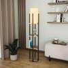 Opviq Stojacia lampa 8115, čierna/zlatá/biela, kov/plátno, výška 130 cm - 892OPV1157