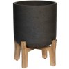 Pottery Pots Kvetináč Charlie s nízkymi nohami, farba staročierna, viac veľkostí - PotteryPots Velikost: XL - v. 30 cm, ⌀ 30 cm / v. 44.5 cm, ⌀ 36 cm