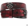 opasok s kovom Leather & Steel Fashion red