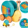 SLIMÁK HRAČKA NA ŤAHANIE SO ŠNÚRKOU EDUKAČNÁ S XYLOFÓNOM OZUBENÉ KOLESÁ