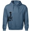 Husľový kľúč gitara - Oversized mikina pánska Moon - kratšia + širšia - L ( Denim )