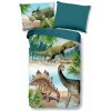 Zelené/modré bavlnené detské obliečky na jednolôžko 140x200 cm Dino – Good Morning