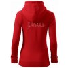 Šachové figúrky v rade - obrys - Mikina dámska trendy zipper s kapucňou - XS ( Červená )
