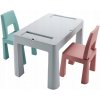 TEGA TEGGI Detská sada stolček a stoličky 1+2 - šedá/ružová/tyrkysová