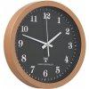 NÁSTENNÉ HODINY OKRÚHLE PRESNÉ HODINKY HNEDÝ RÁM Ø 30 cm
