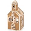 Vianočný domček, kostol na sviečku imitácia perníka - 1 ks 2 prírodná stredná
