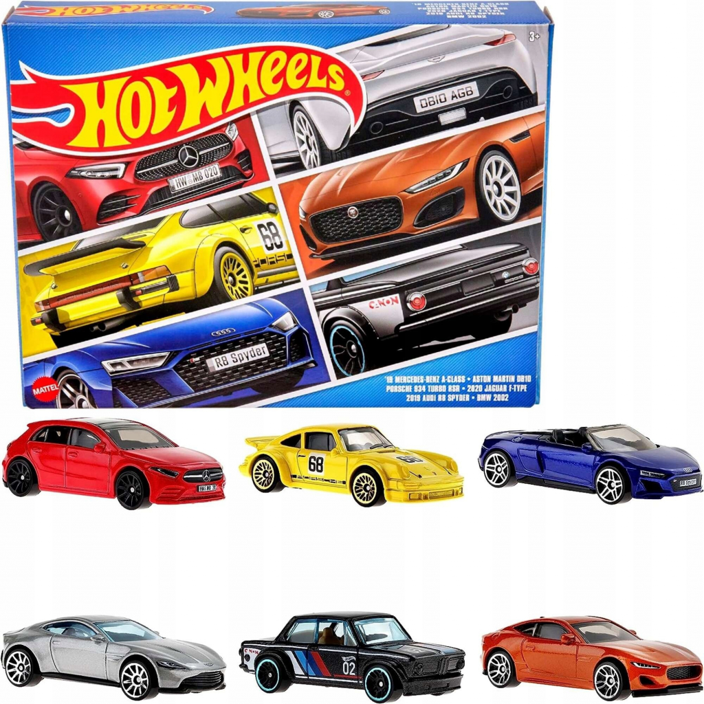 Hot Wheels 6 ks Tematický angličák – Európski pretekári