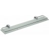 Sapho Sapho, X-ROUND E polička sklenená s výklopnou hrazdou 600x130mm, mliečne sklo, chróm, XR600