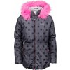 Dievčenská zimná bunda Lewro, INESA tmavo modrá,čierna,ružová, 128-134