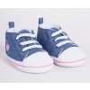 Capačky / tenisky pre dievčatko jeans modré, veľ. 6-12 mesiacov - dĺžka podrážky 12 cm