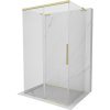 Mexen Rox-3S L sprchová kabína 3-stenná posuvná 155 x 110 cm, transparentná, zlatá kartáčovaná - 8C2L-155-110-55-00-3S