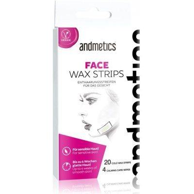 andmetics Wax Strips Face voskové depilačné pásiky na tvár 20 ks