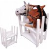 STAJŇA HOBBY HORSE PRE KONE STOJAN NA 2 DREVENÉ KONÍKY ORGANIZÉR