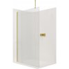 CERANO - Sprchová zástena Walk-in Onyx Top L/P - guľatá vzpera - zlatá kartáčovaná, ryhované sklo - 90x200 cm, CER-CER-8050BD1604