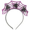 Halloween čelenka fialová s pavúkmi