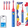 Sonická zubná kefka s aplikáciou pre deti, sada tipov Bitvae BVK7S (modrá) K7S blue