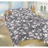 Ľanové plátno vrátane krepu Kvety na sivej 200x220, 2x70x90 cm