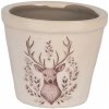 Clayre & Eef Béžový obal na kvetináč s jeleňom Gentle Wilderness XS - Ø 8*7 cm - Clayre & Eef