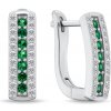 Brilio Silver Očarujúce strieborné náušnice so zeleným zirkónom EA294GW