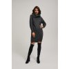 Turtleneck sweater dress čierna | šedá M Moodo 5904152431543