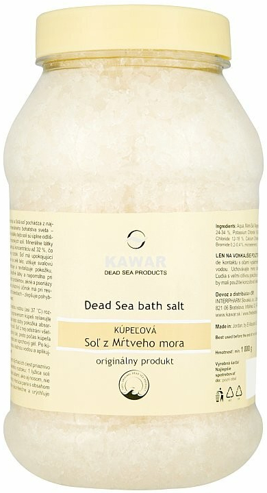 Kawar Soľ z Mŕtveho mora 1000 g + mydlo s obsahom čierneho bahna 120 g darčeková sada