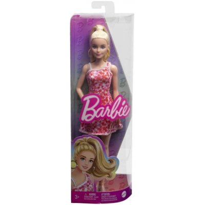 Barbie modelka - ružové kvetinové šaty