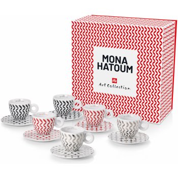 Illy Mona Hatoum porcelánové šálky s tanierikom 6 ks x 160 ml