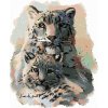Diamondi Diamantové maľovanie LEOPARD SNĚŽNÝ S MLÁĎATKOM 40 x 50 cm vypnuté plátno na rám