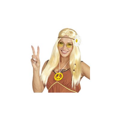 Blond hippie parochňa s kvetinovou čelenkou
