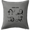 Mačacie jóga (Hana-creative) - Vankúš 50x50 - 50x50 - Iba poťah ( Tmavosivý melír )