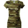 Srdce EKG - Dámske maskáčové tričko - 2XL ( Zelený maskáč )
