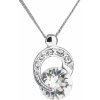 Evolution Group Strieborný náhrdelník s kryštálmi Preciosa biely okrúhly 32048.1 crystal, darčekové balenie